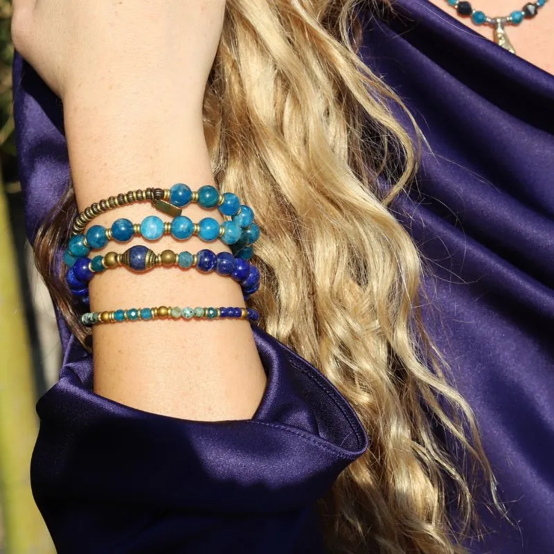 Lapis Lazuli and Tibetan Bead Bracelet