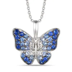 Le Vian Butterfly Pendant featuring Denim Ombré Sapphires in 14K Vanilla Gold