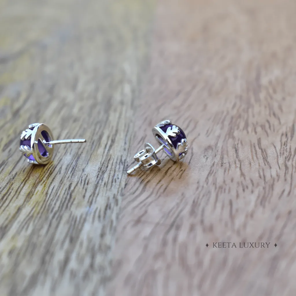 Leaf - Amethyst Stud