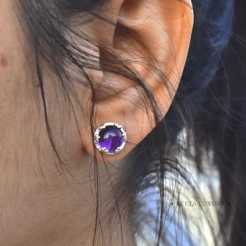 Leaf - Amethyst Stud