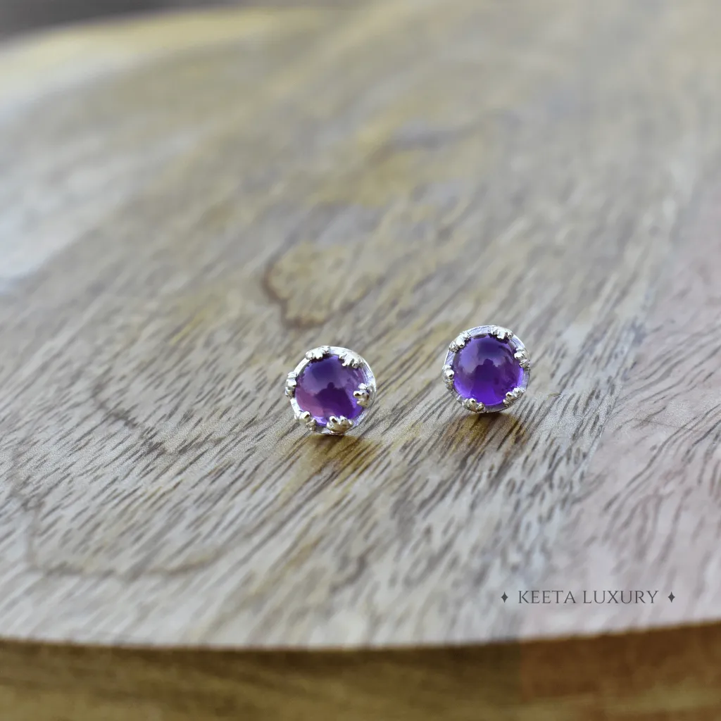 Leaf - Amethyst Stud