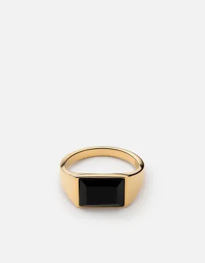 Lennox Onyx Ring, 14k Gold