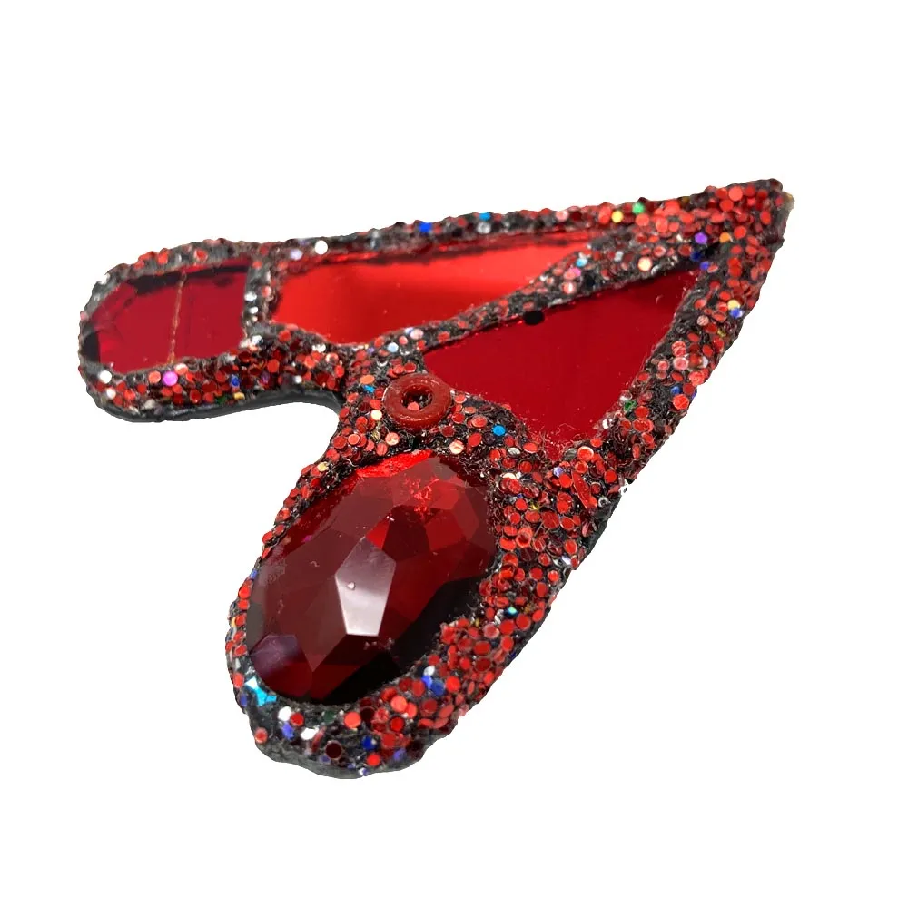 LETTER A - RED WITH CRYSTAL BROOCH