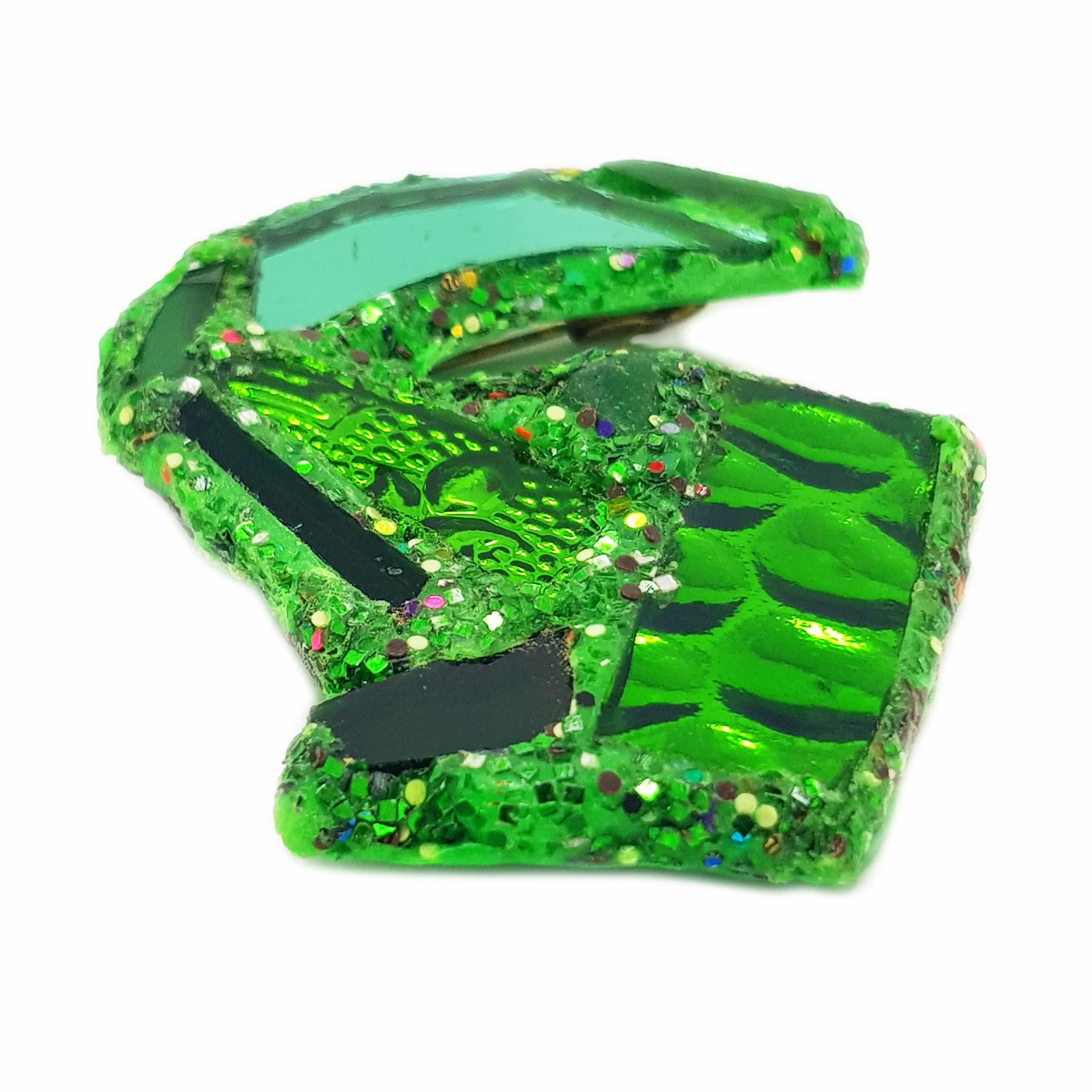 LETTER G - GREEN BROOCH