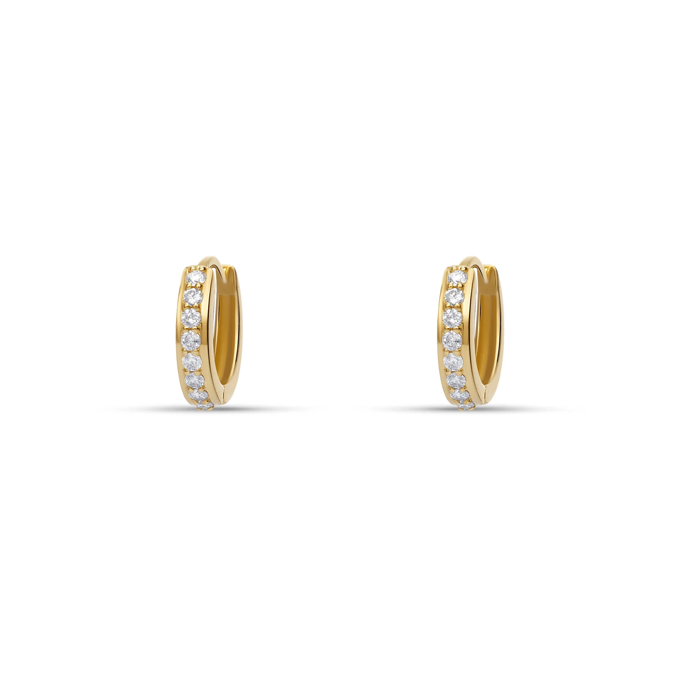 LUSH Diamond Huggies - 14 karat gold huggie earrings, diamonds 0.24ct