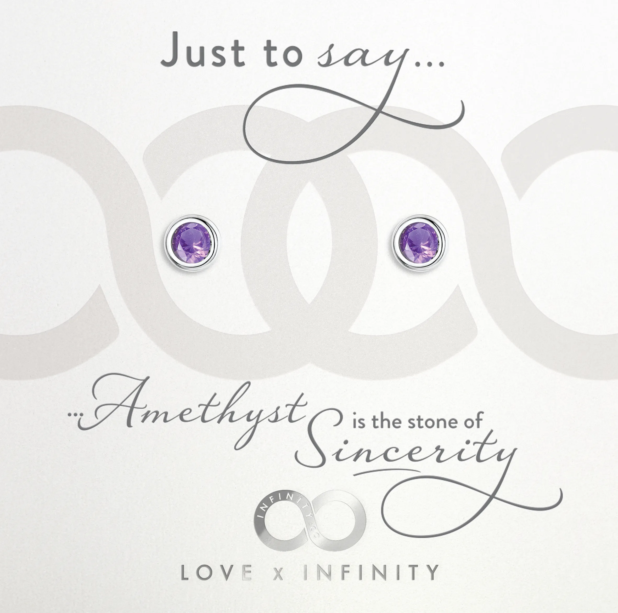 LXI Birthstone Earrings Amethyst/February