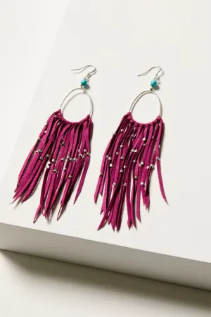 Marcella Fuchsia Fringe Earrings