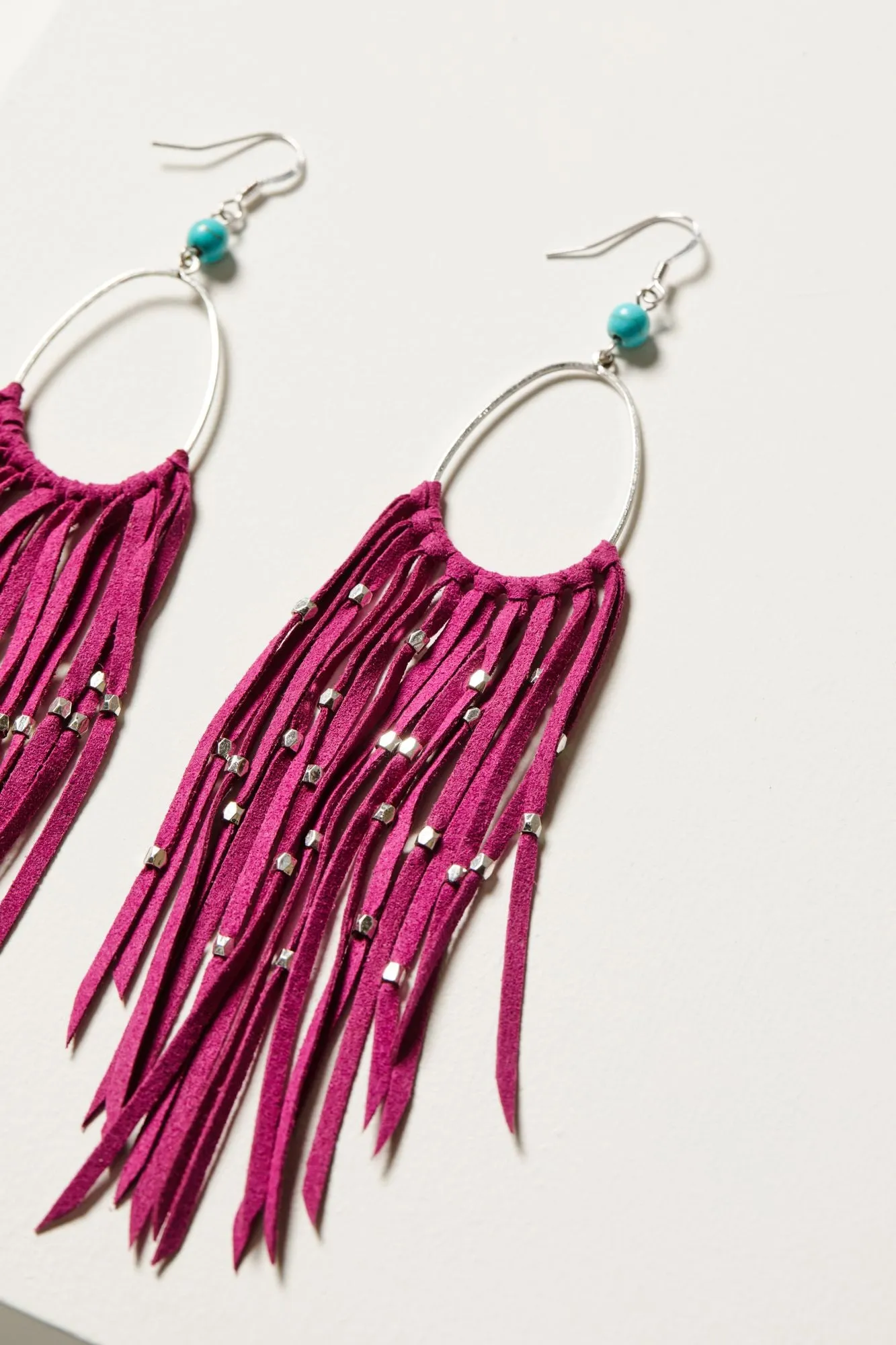 Marcella Fuchsia Fringe Earrings