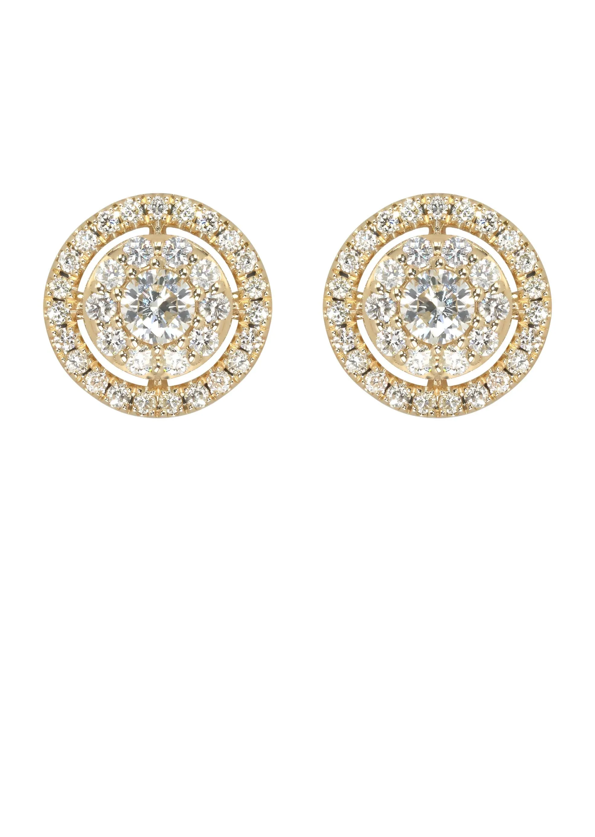 Mens Stud Diamond Earrings | 1.04 Carats 14K Yellow Gold