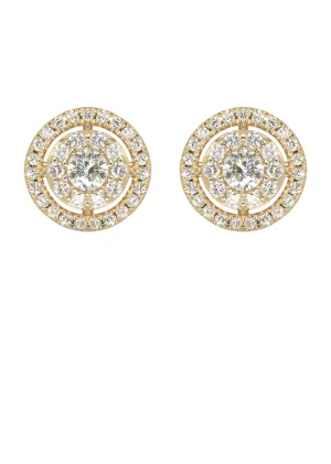 Mens Stud Diamond Earrings | 1.04 Carats 14K Yellow Gold