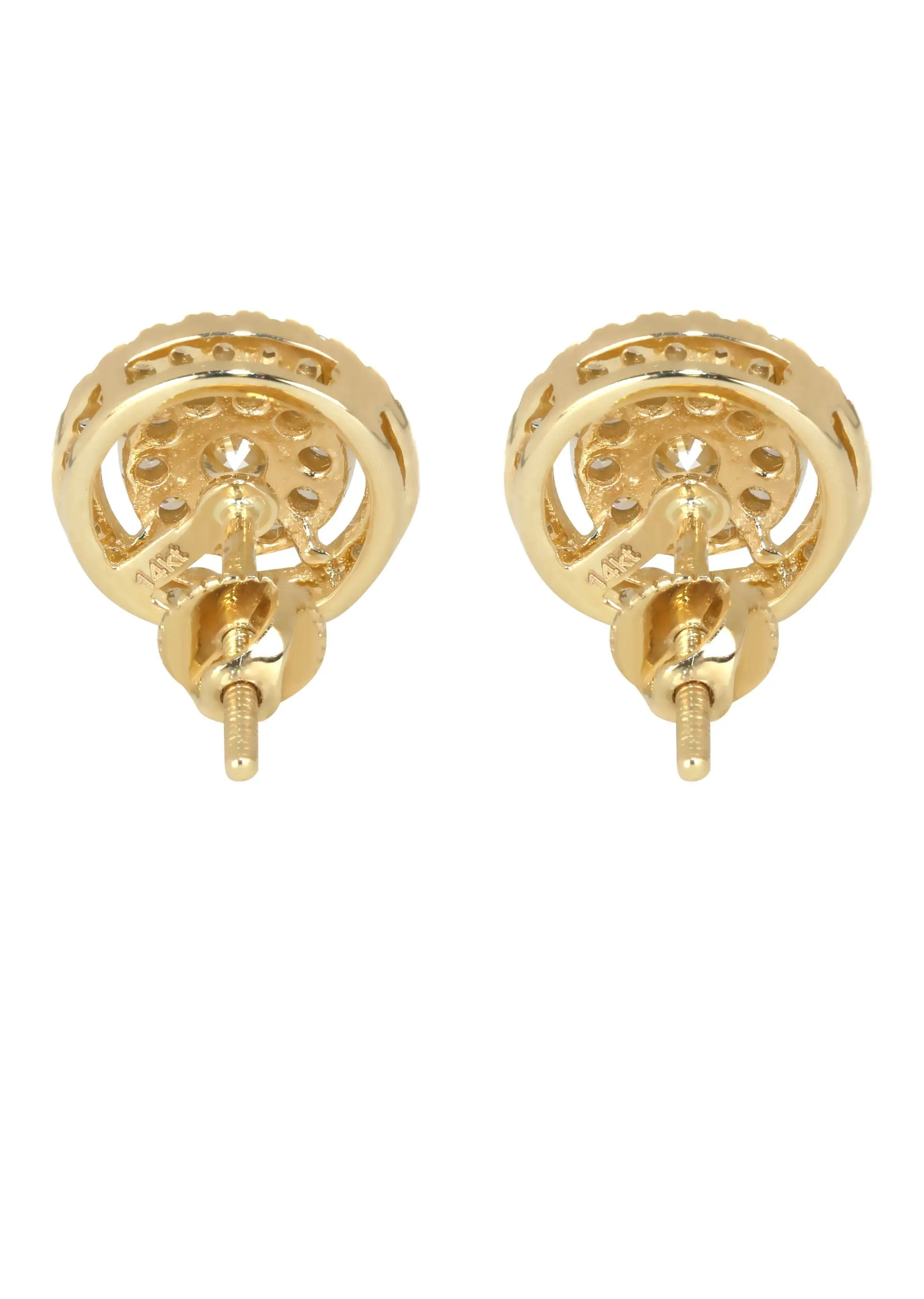 Mens Stud Diamond Earrings | 1.04 Carats 14K Yellow Gold