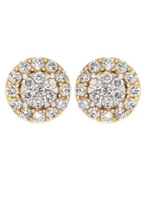 Mens Stud Diamond Earrings | 1.1 Carats 14K Yellow Gold