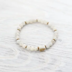 Milky Moonstone & Soothing Pearl Bracelet