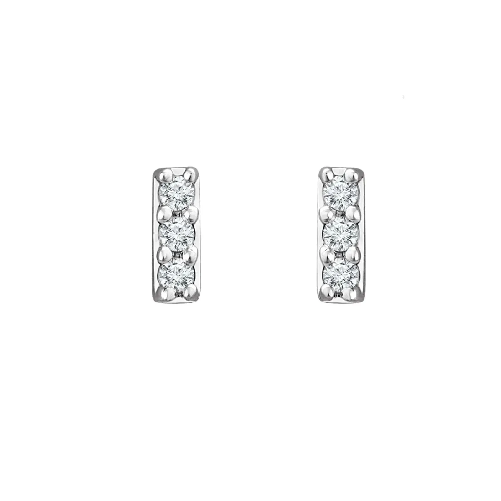 Mini Diamond Gold Bar Earrings