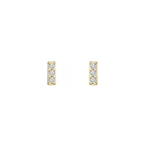 Mini Diamond Gold Bar Earrings