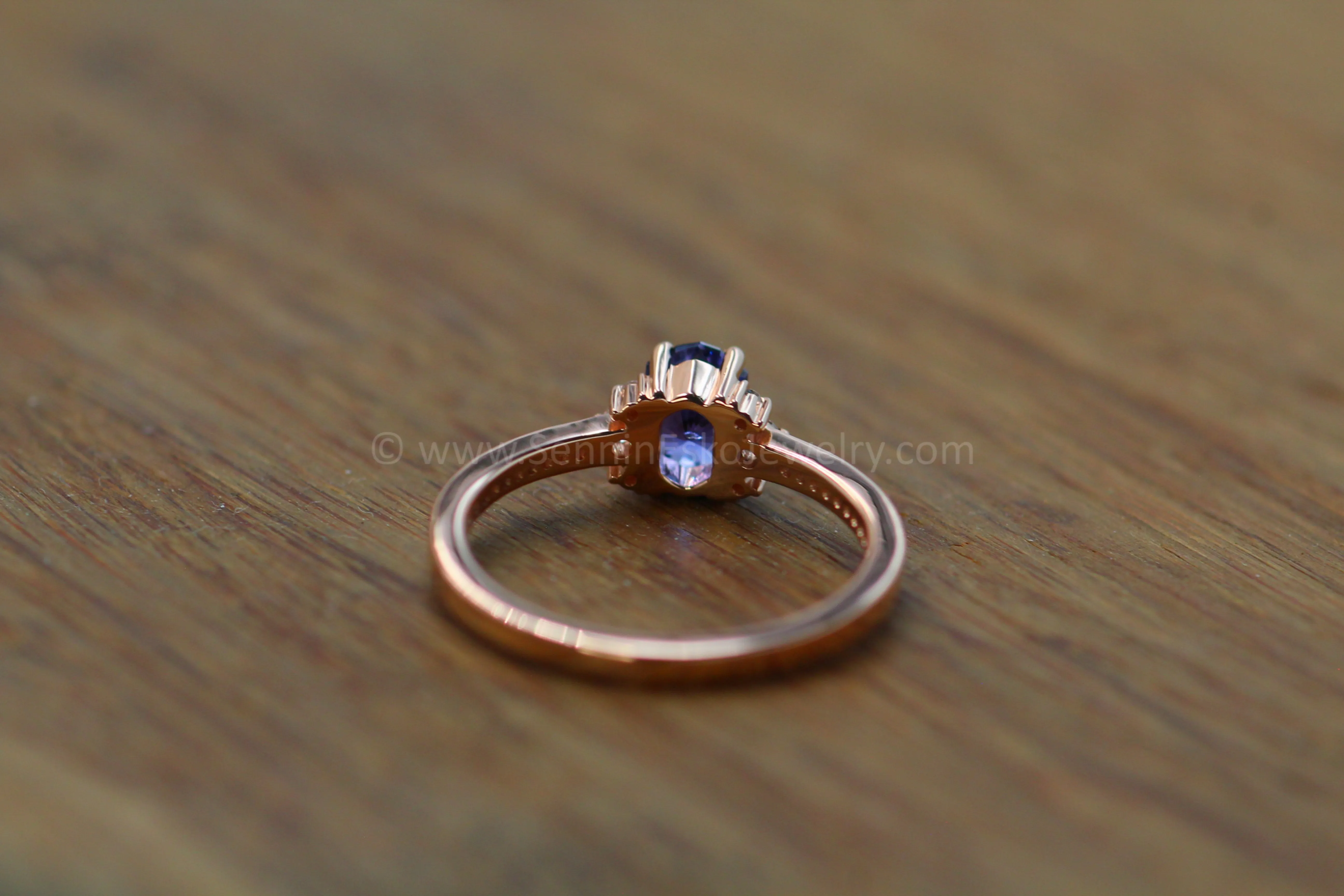 Multi Prong & Channel Set Ring Setting - Depicted with a 0.7 carat Fantasy Cut Sapphire (Setting Only, Center Stone Sold Separately)