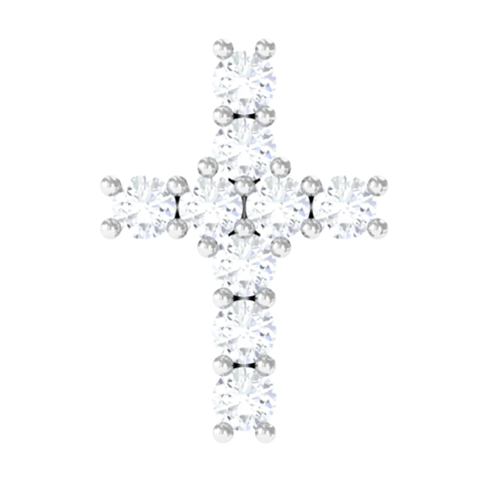 Natural Diamond Cross Cartilage Earring