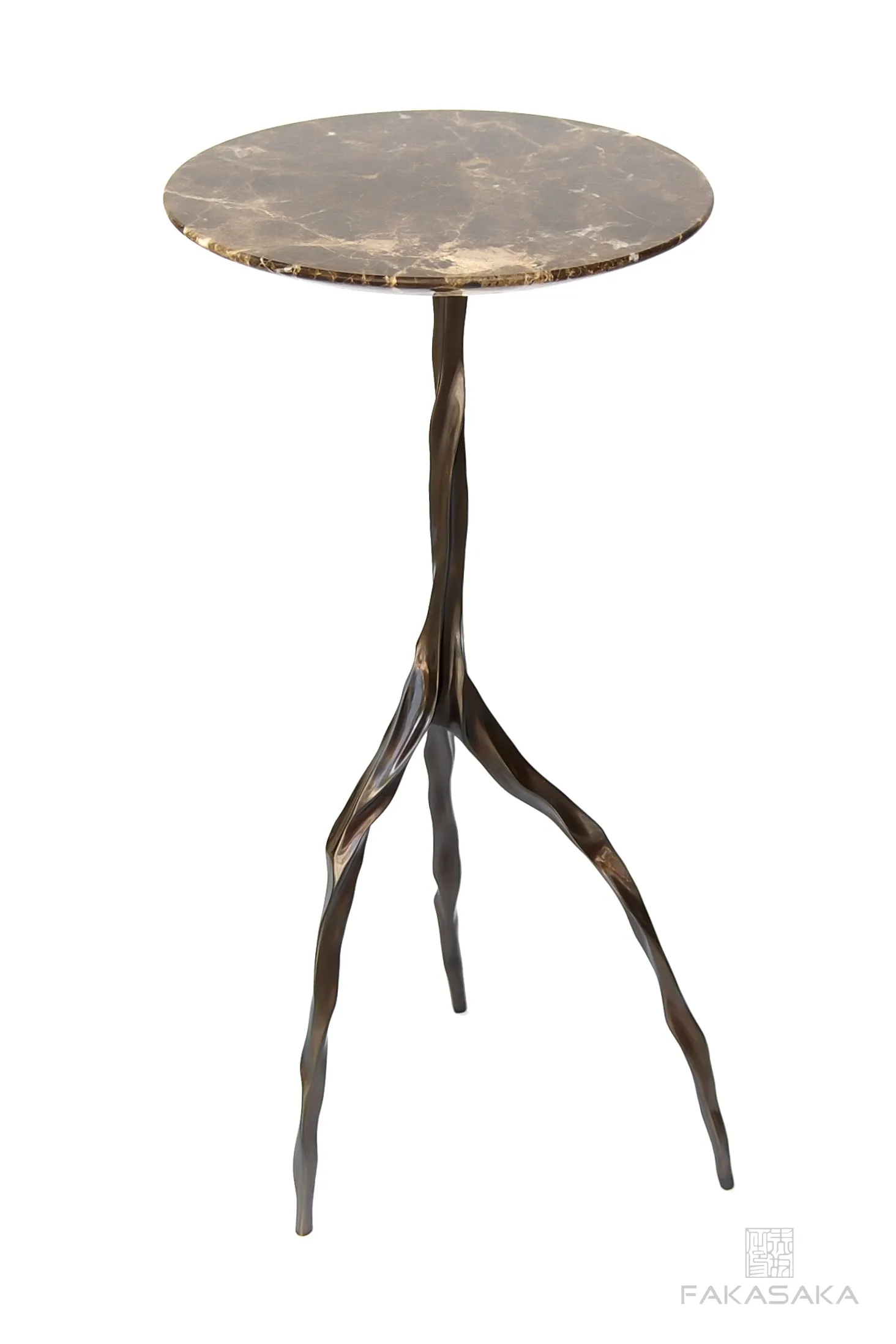 NINA DRINK TABLE<br><br>MARRON IMPERIAL MARBLE<br>BLACKBROWN BRONZE