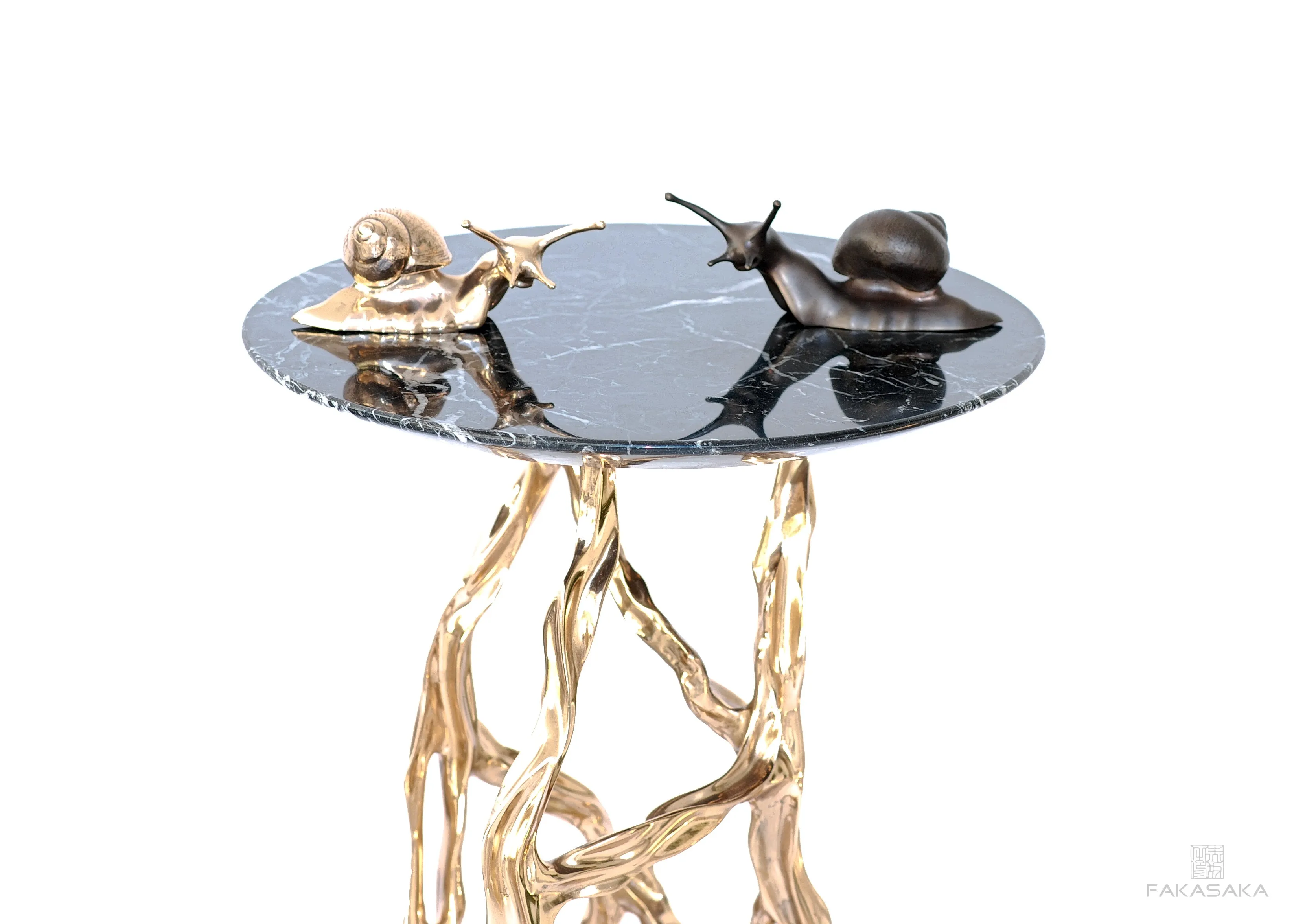 NINA DRINK TABLE<br><br>MARRON IMPERIAL MARBLE<br>BLACKBROWN BRONZE