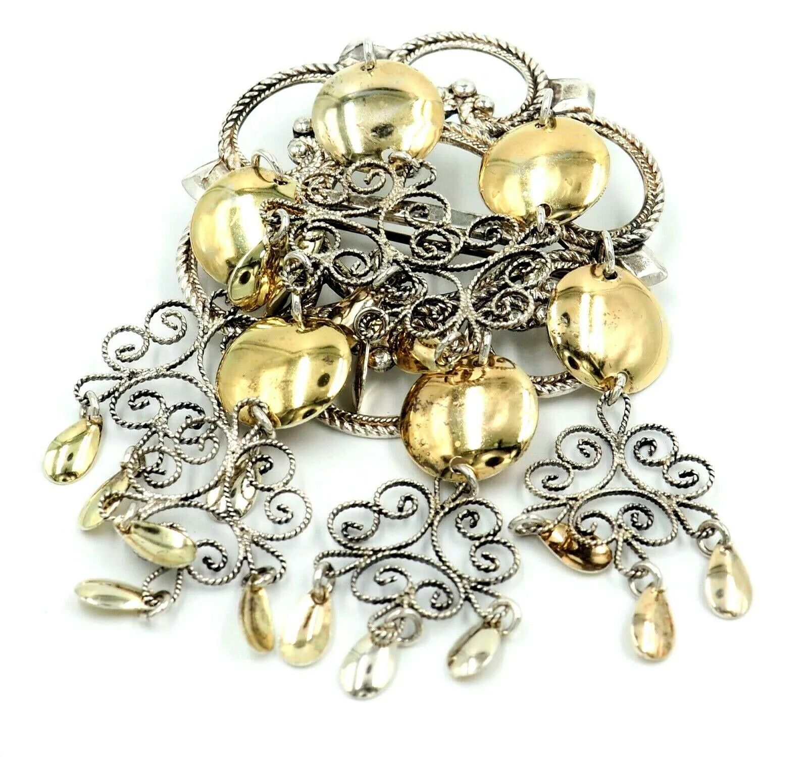 Norwegian Solje 925 Sterling Silver & Gold Plated Brooch