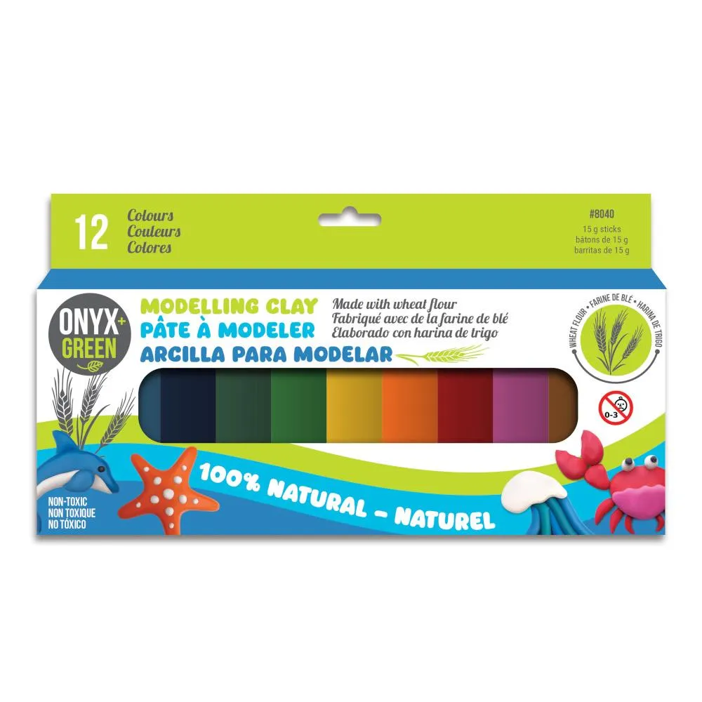 Onyx & Green Modelling Clay 12pk Assorted