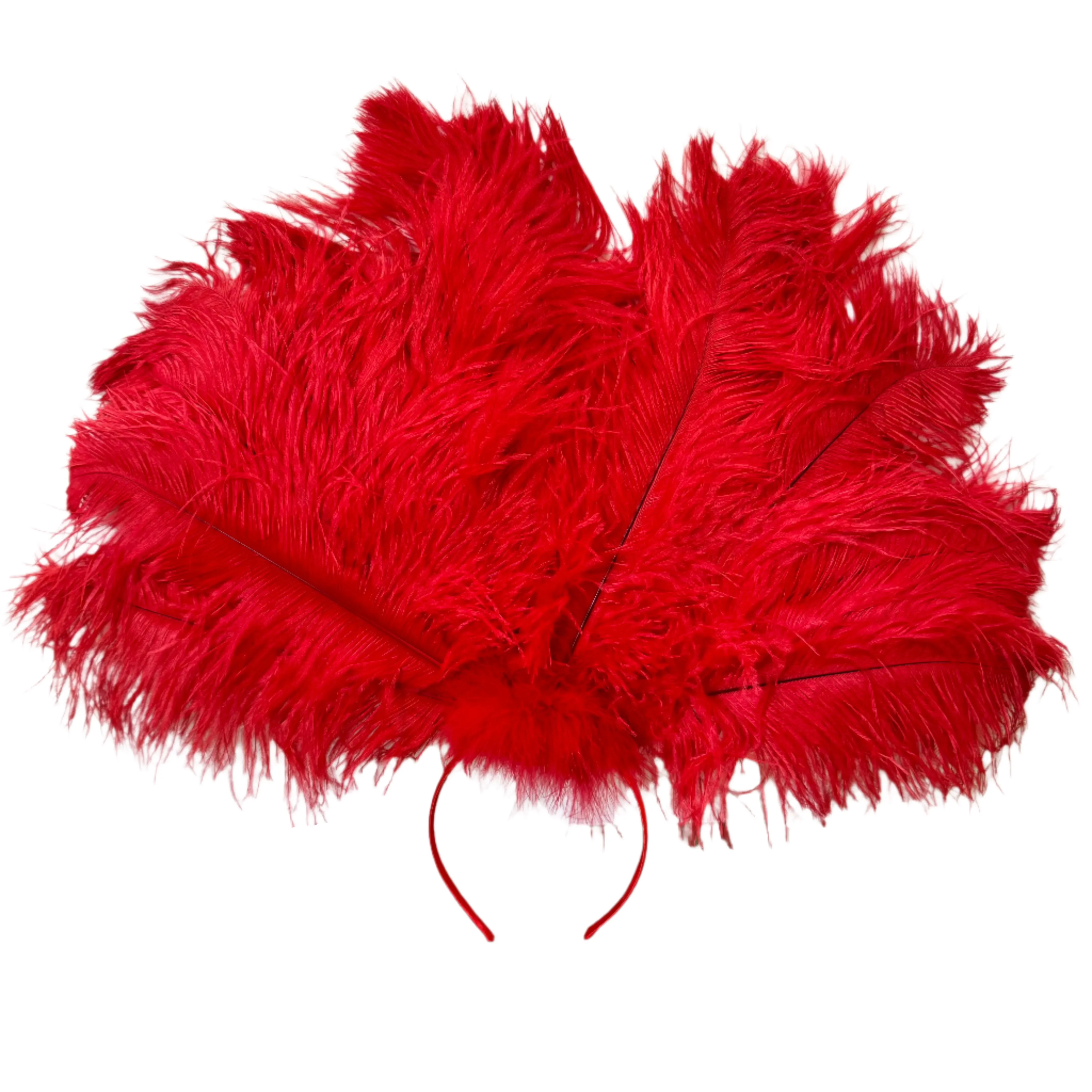 Ostrich Feather Drab Carnival Showgirl Costume Headdress