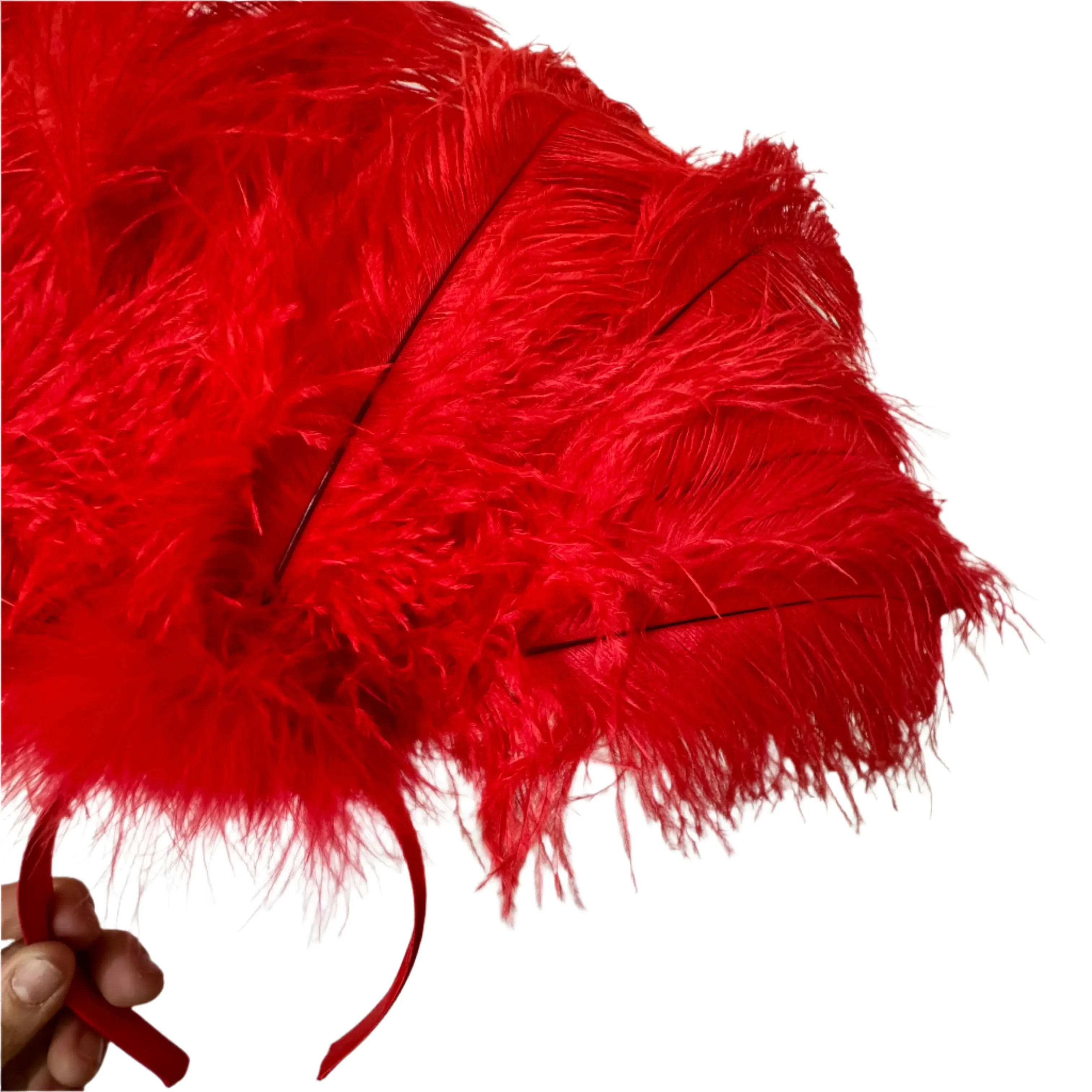 Ostrich Feather Drab Carnival Showgirl Costume Headdress