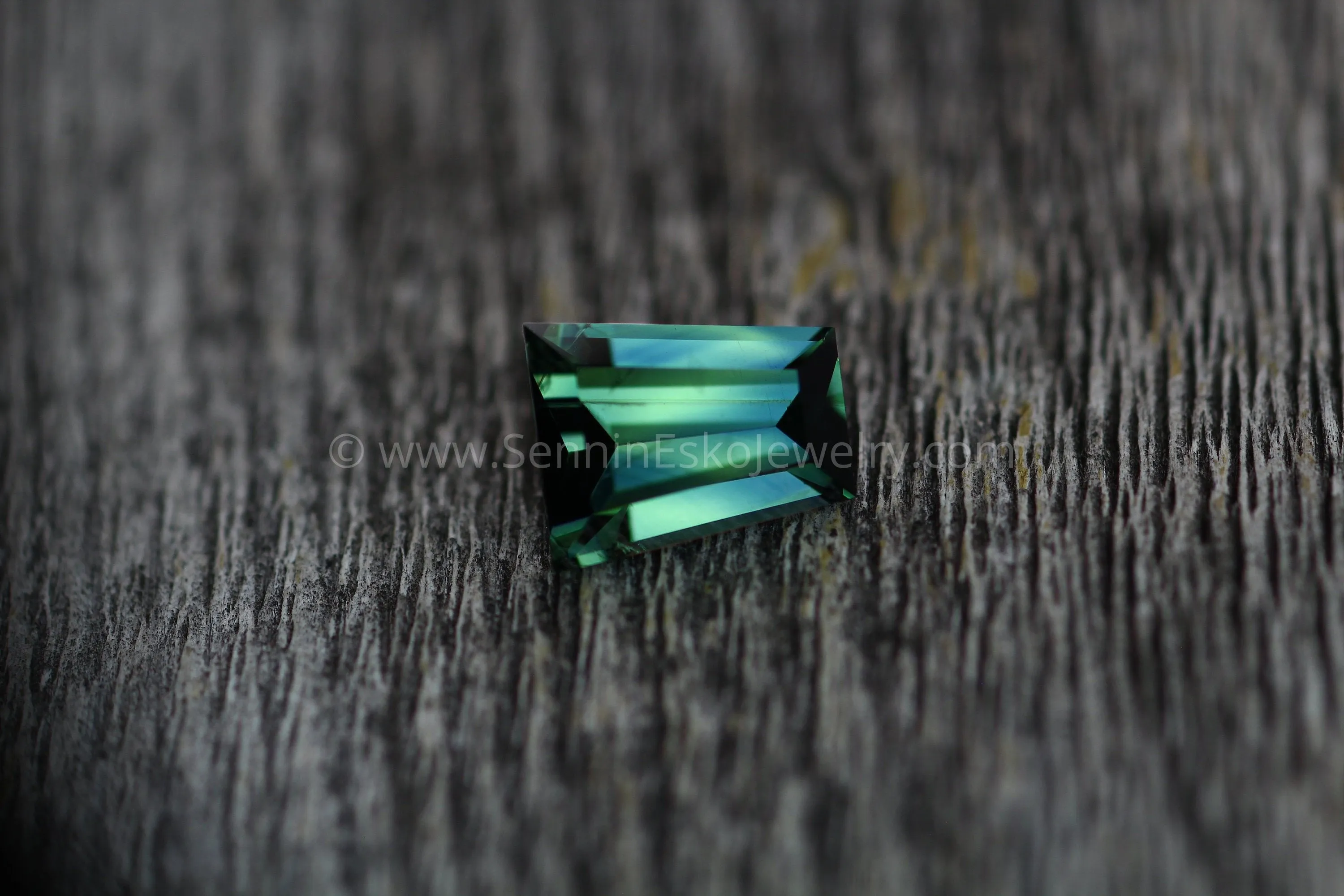 Parti Blue Green Sapphire 7.4x6mm - Step Cut - 1.6 carats - Kenyan Sapphire - Large Sapphire