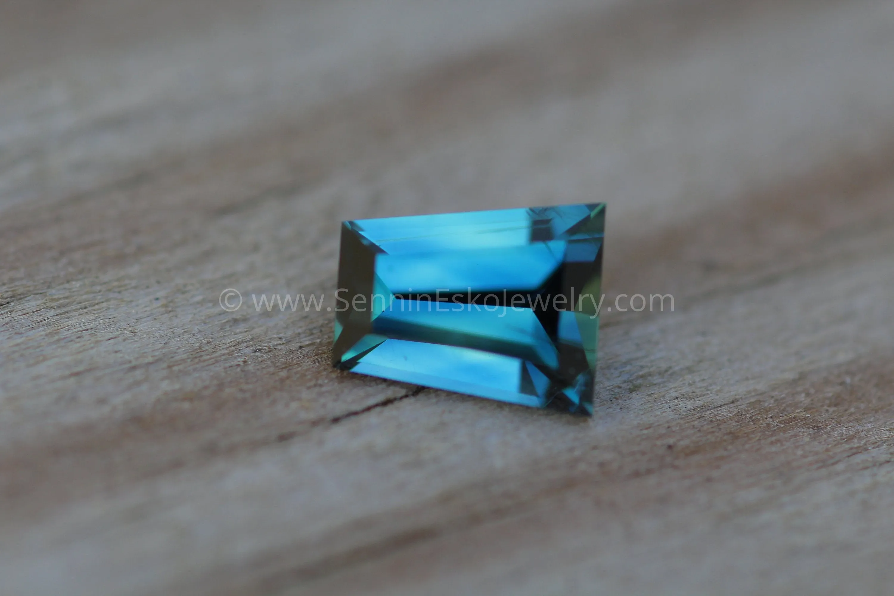 Parti Blue Green Sapphire 7.4x6mm - Step Cut - 1.6 carats - Kenyan Sapphire - Large Sapphire