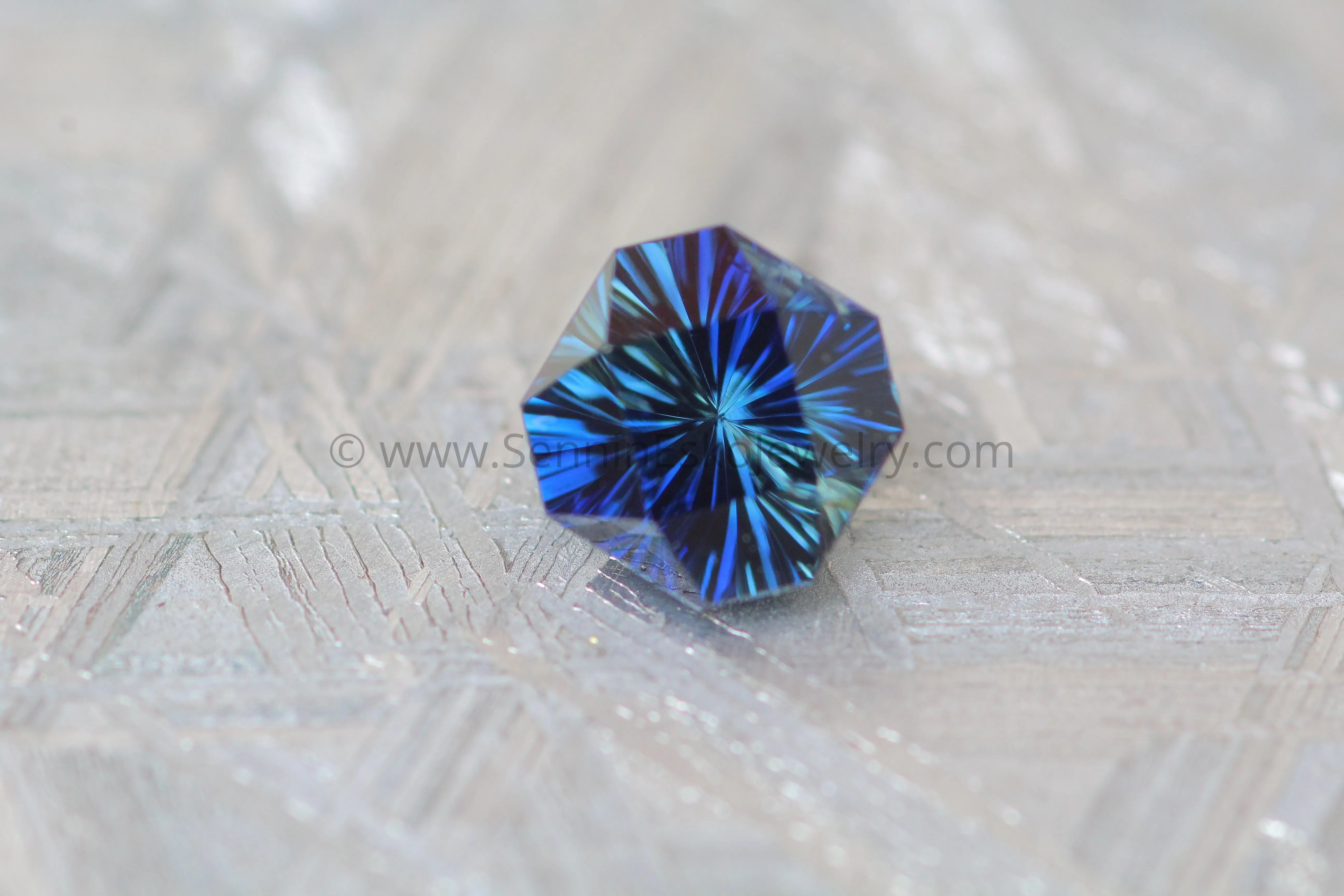 Parti Sapphire Octagon -  1.39 carats, Fantasy Cut - Deep Blue Sapphire - 6.2x5.8mm