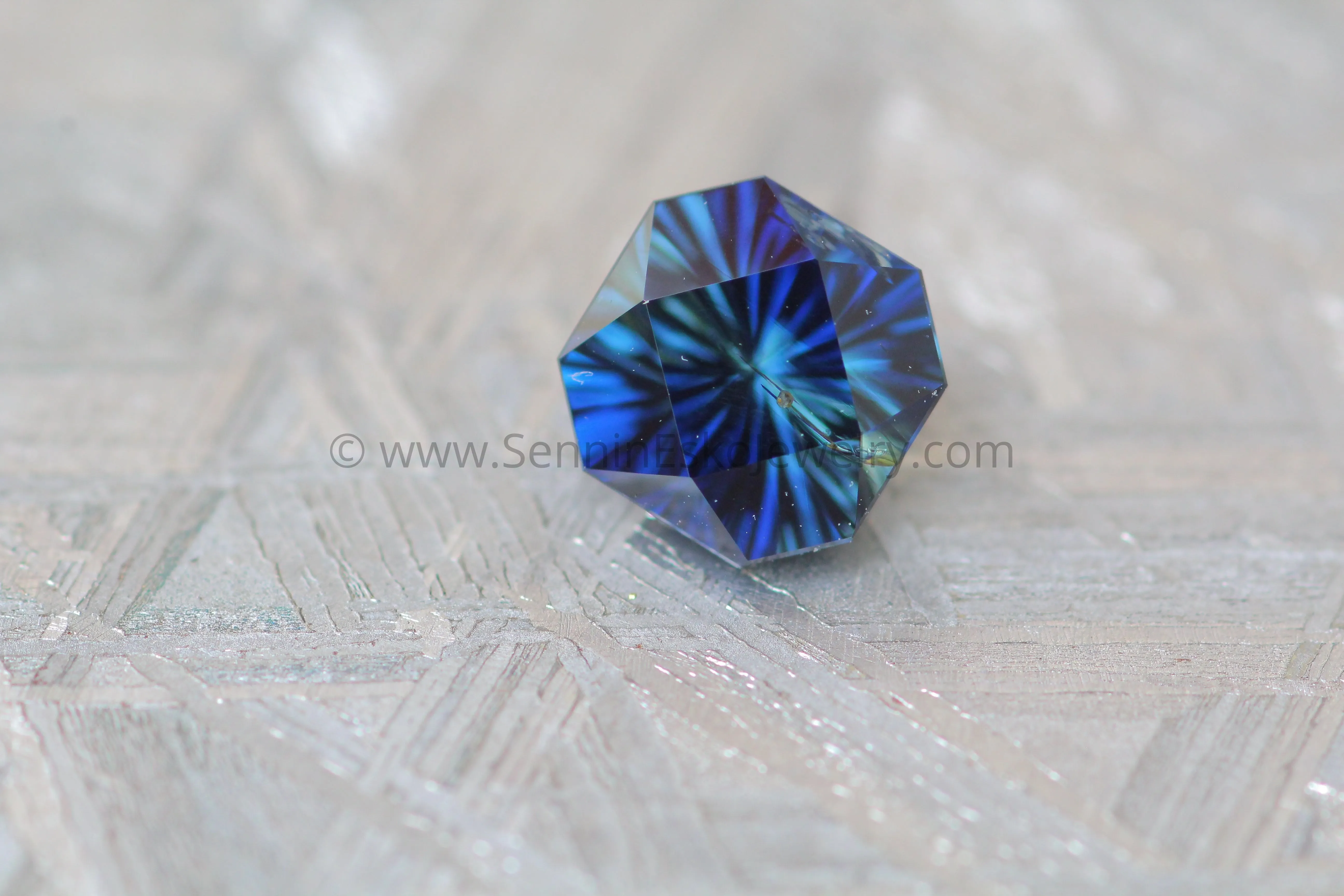 Parti Sapphire Octagon -  1.39 carats, Fantasy Cut - Deep Blue Sapphire - 6.2x5.8mm