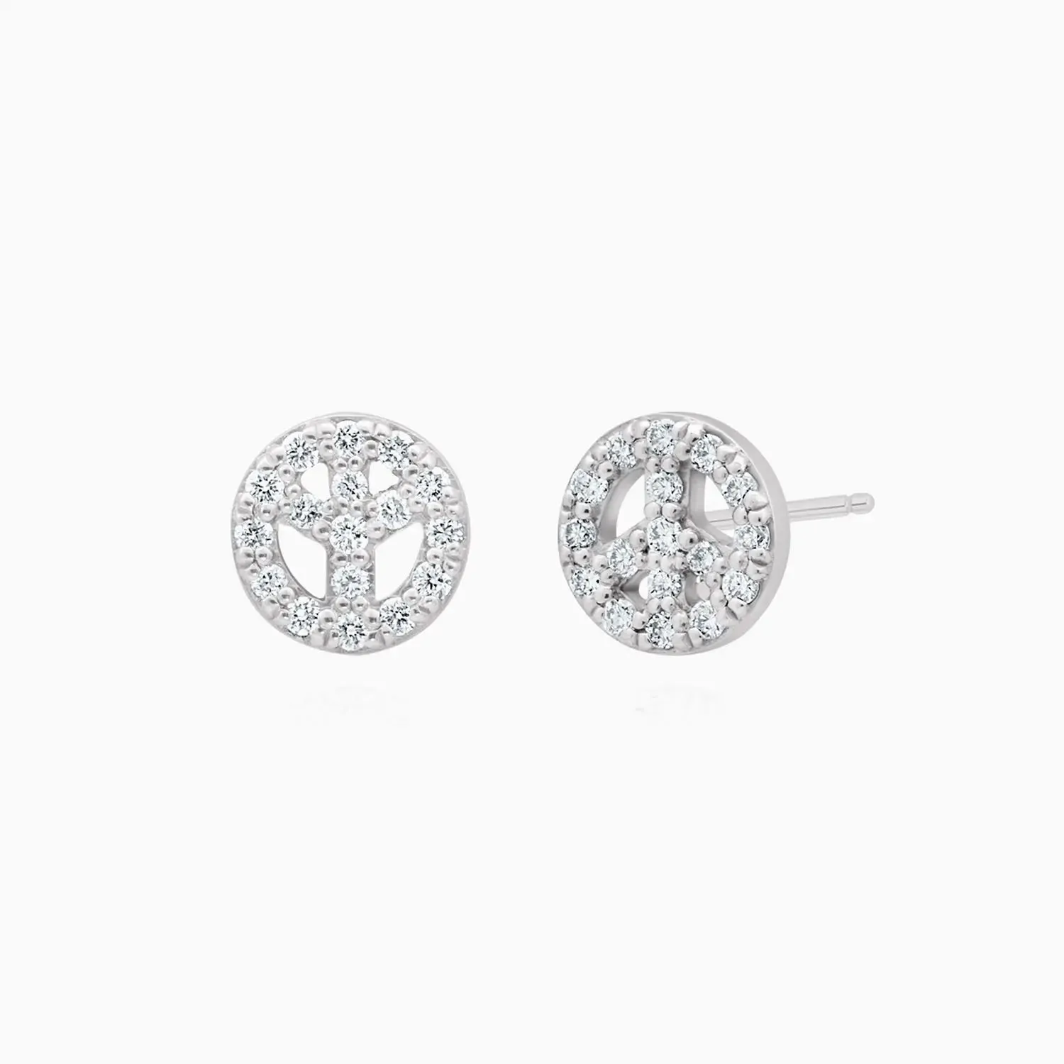 Peace Sign Diamond Studs