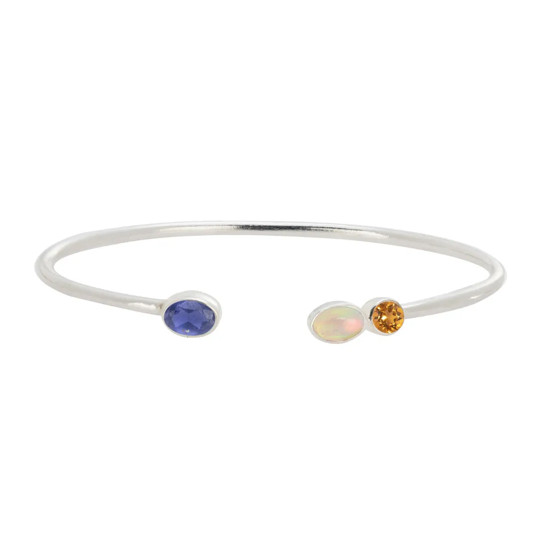 Personalised Birthstone Cuff (3 Gemstones)