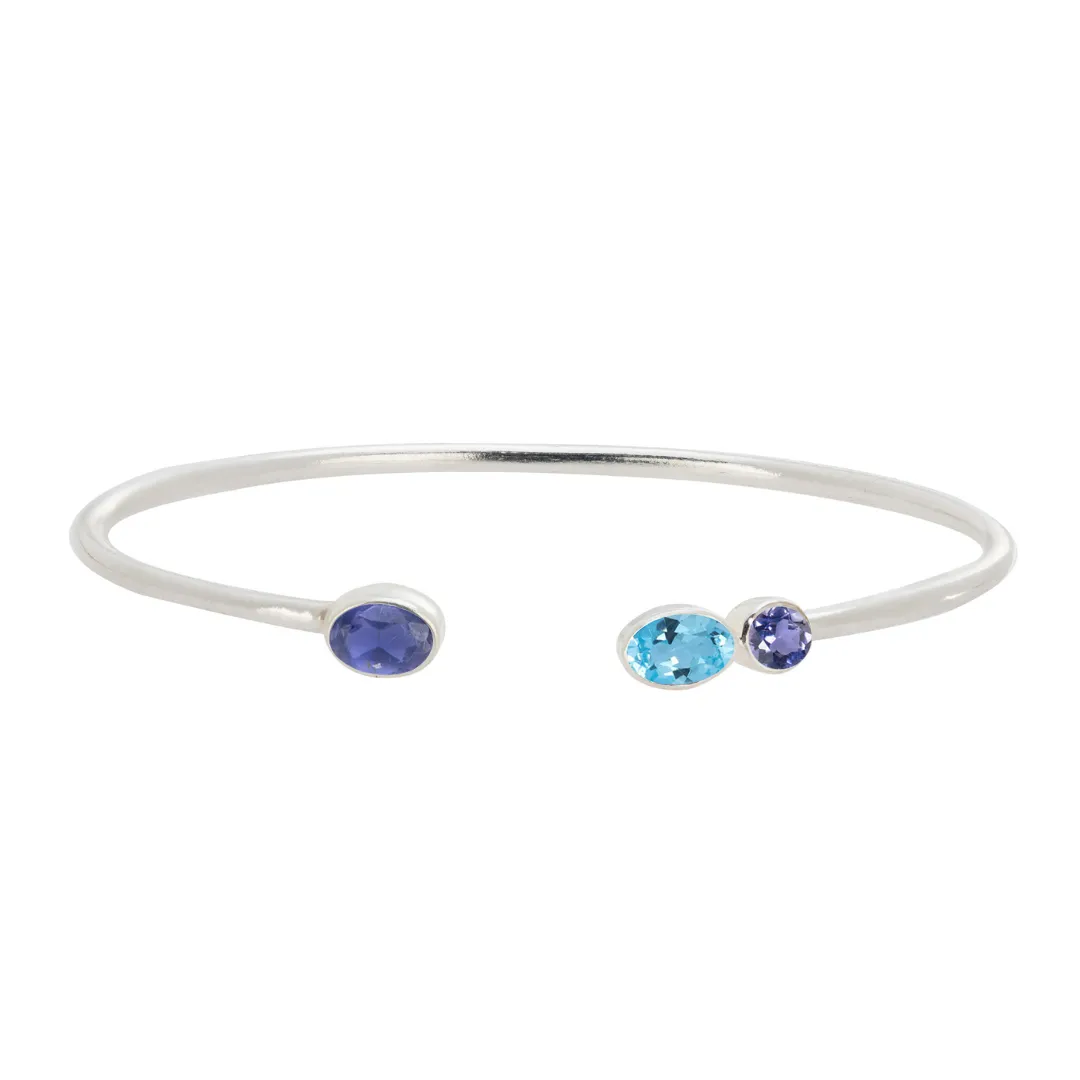 Personalised Birthstone Cuff (3 Gemstones)