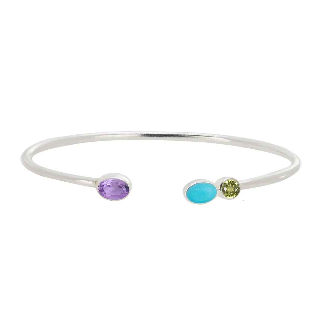 Personalised Birthstone Cuff (3 Gemstones)