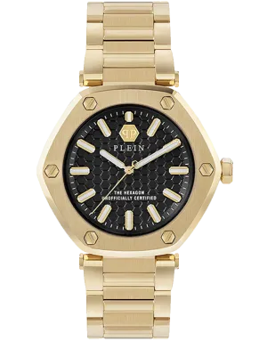 Philipp Plein - Quartz Hexagon Black Dial Gold Steel 38mm Watch - PW1BA0623 - 788090