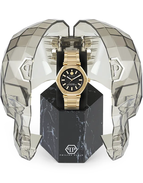 Philipp Plein - Quartz Hexagon Black Dial Gold Steel 38mm Watch - PW1BA0623 - 788090