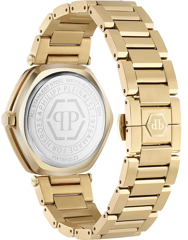 Philipp Plein - Quartz Hexagon Black Dial Gold Steel 38mm Watch - PW1BA0623 - 788090