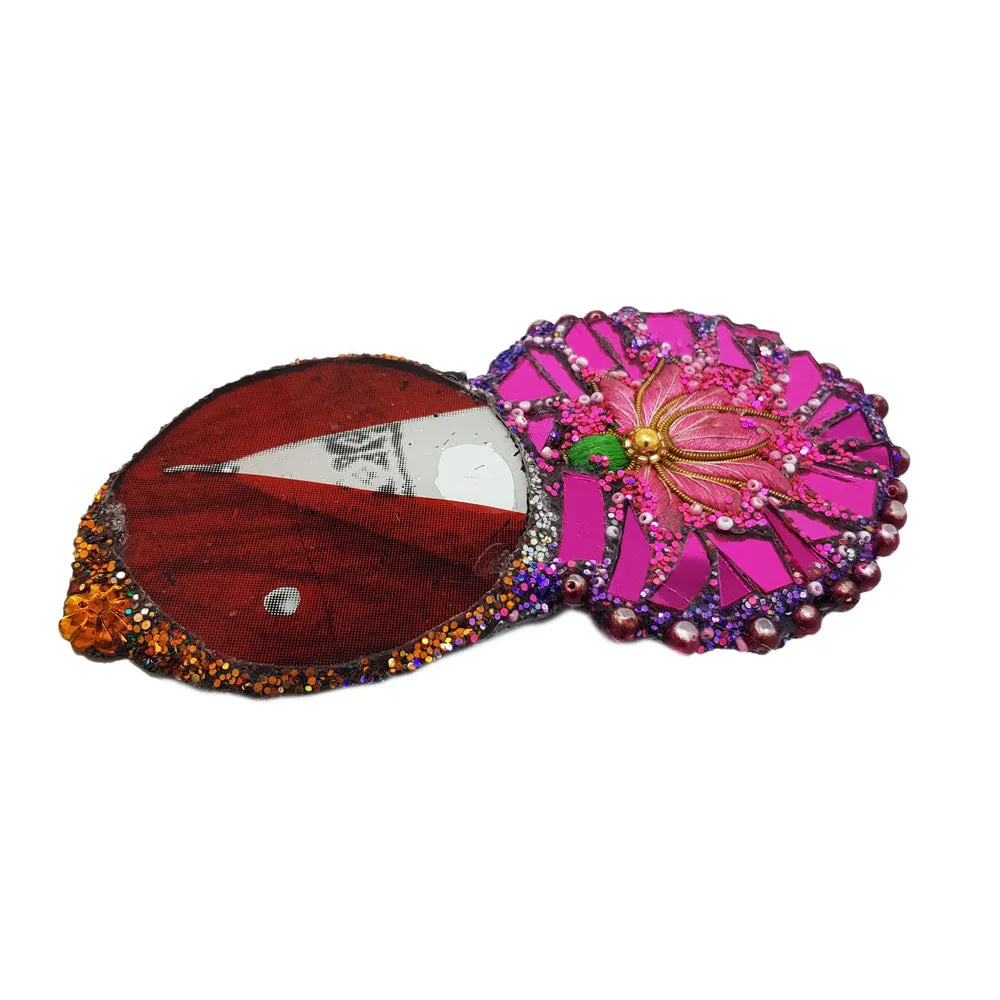 PINK AND RED ORNATE BROOCH - LOTUS LOVER