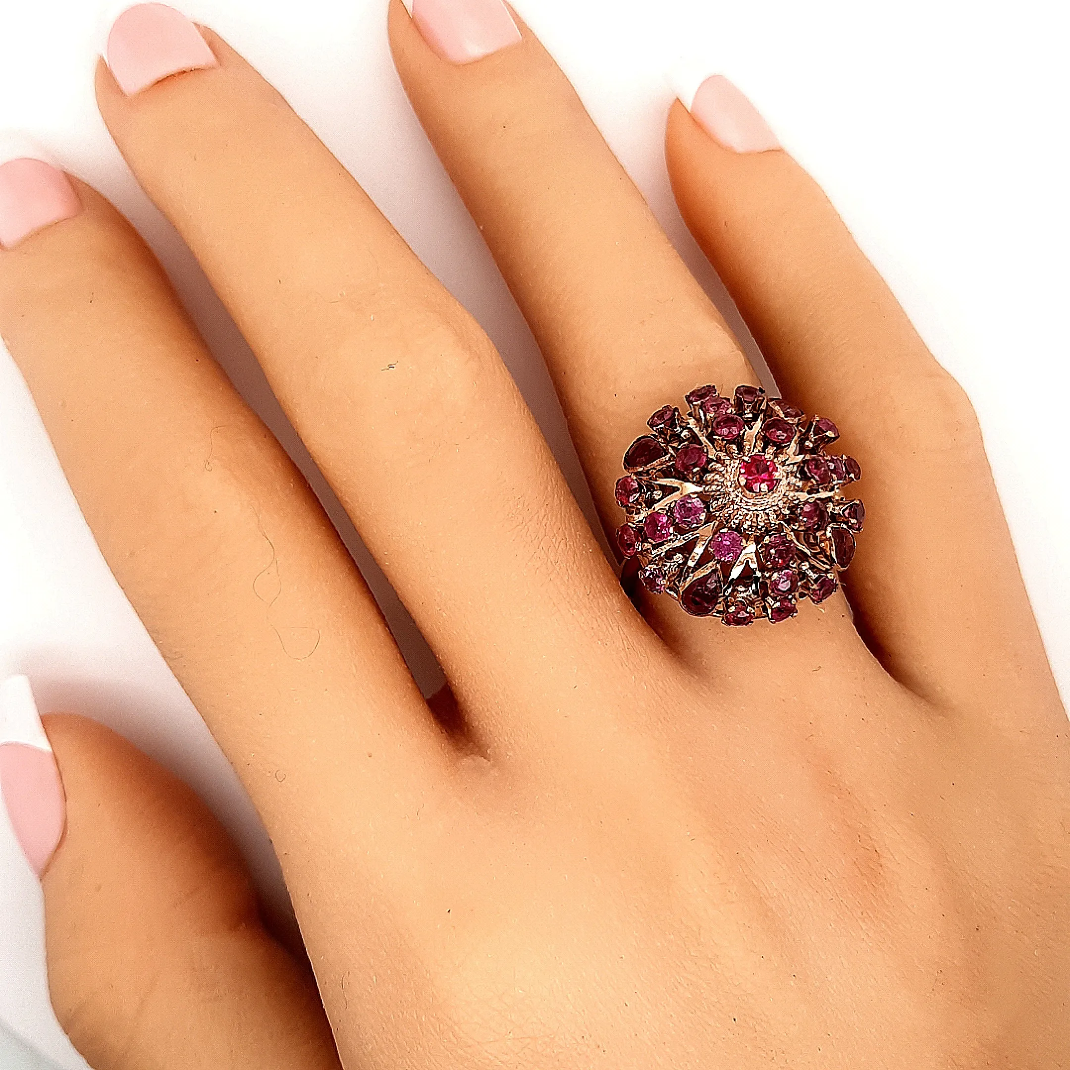 Pink Sapphire 14ct Yellow Gold Dress Ring