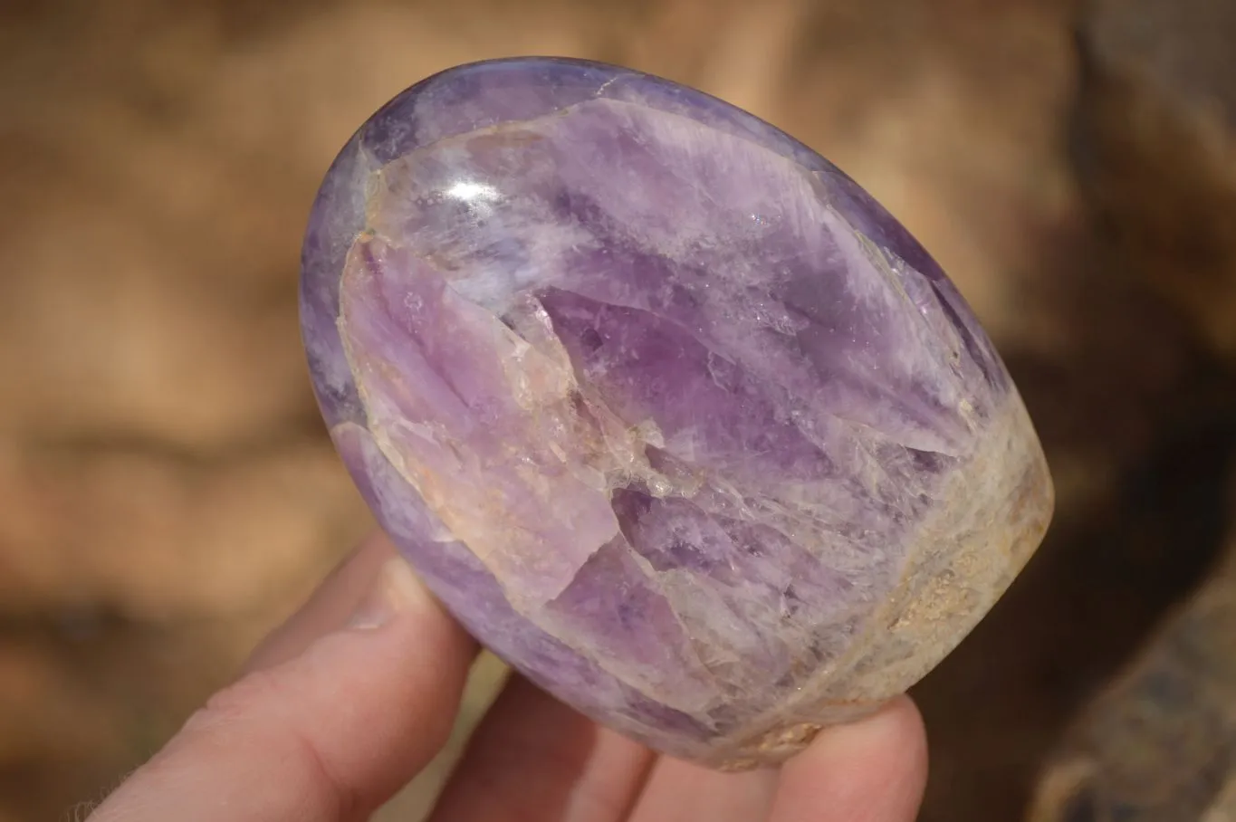 Polished  Dream Amethyst Standing Free Forms x 6 From Madagascar