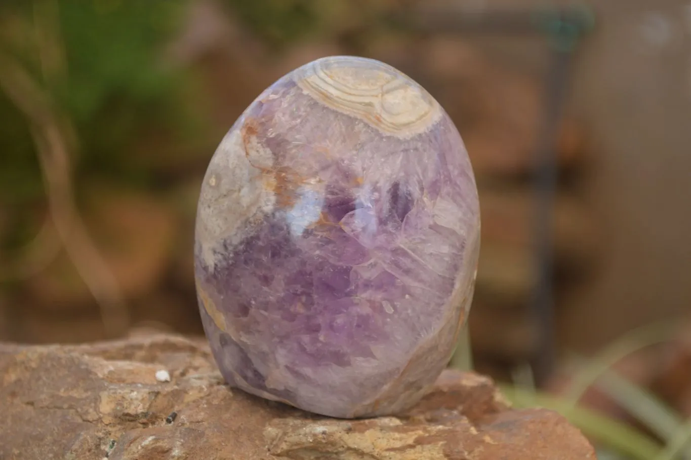 Polished  Dream Amethyst Standing Free Forms x 6 From Madagascar