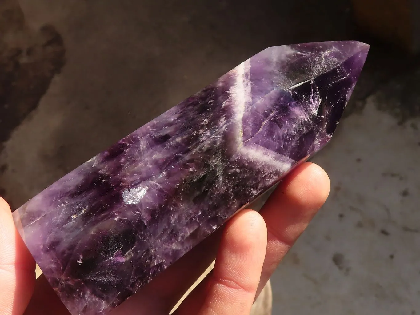 Polished  Dream Amethyst Standing Points x 2 From Madagascar