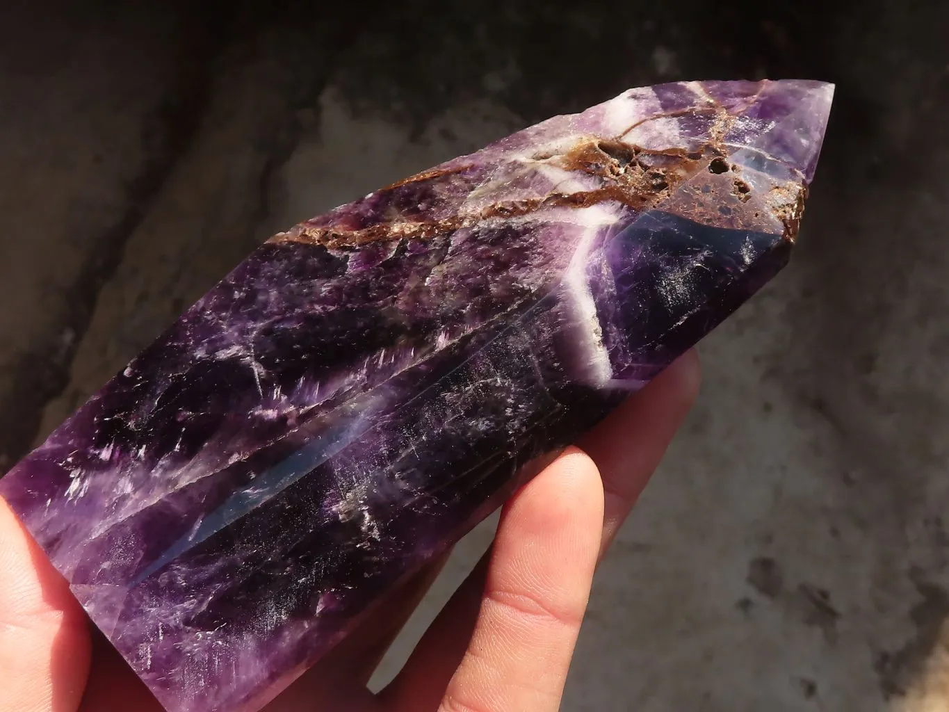 Polished  Dream Amethyst Standing Points x 2 From Madagascar