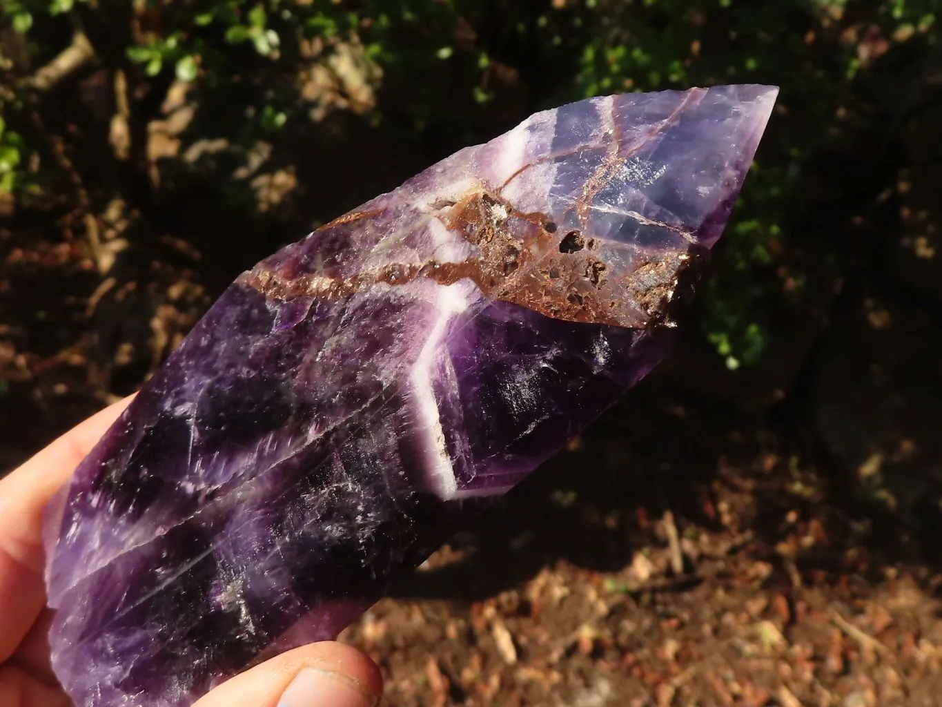 Polished  Dream Amethyst Standing Points x 2 From Madagascar