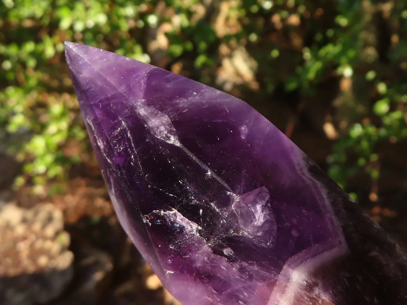 Polished  Dream Amethyst Standing Points x 2 From Madagascar