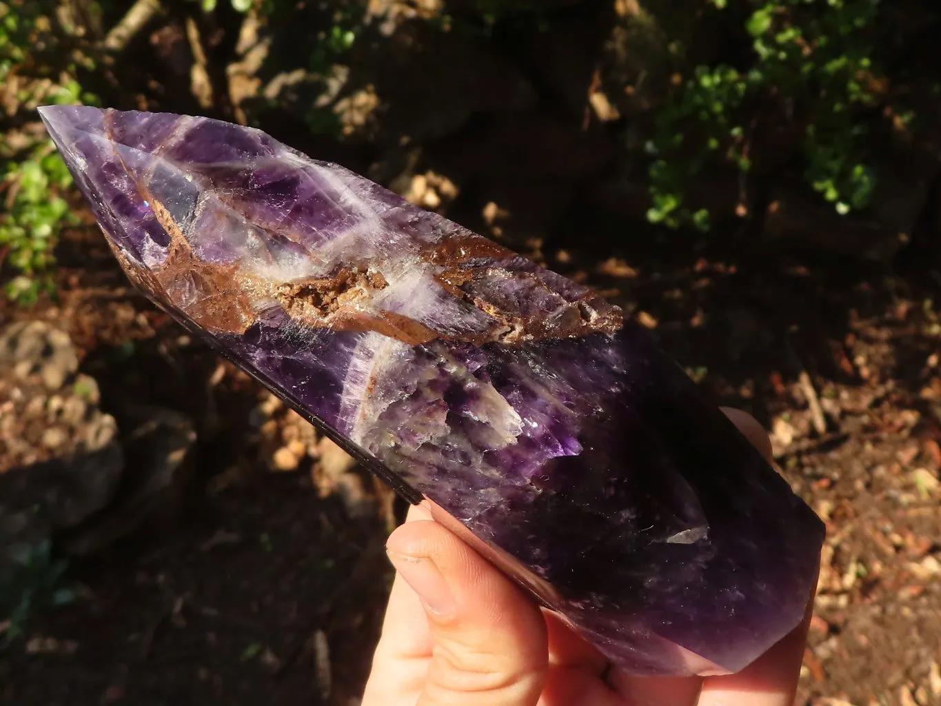 Polished  Dream Amethyst Standing Points x 2 From Madagascar