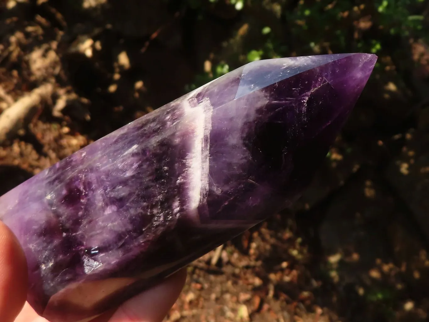 Polished  Dream Amethyst Standing Points x 2 From Madagascar