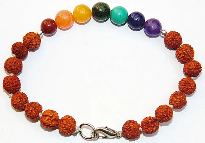 Rudraksha and Chakra beads bracelet