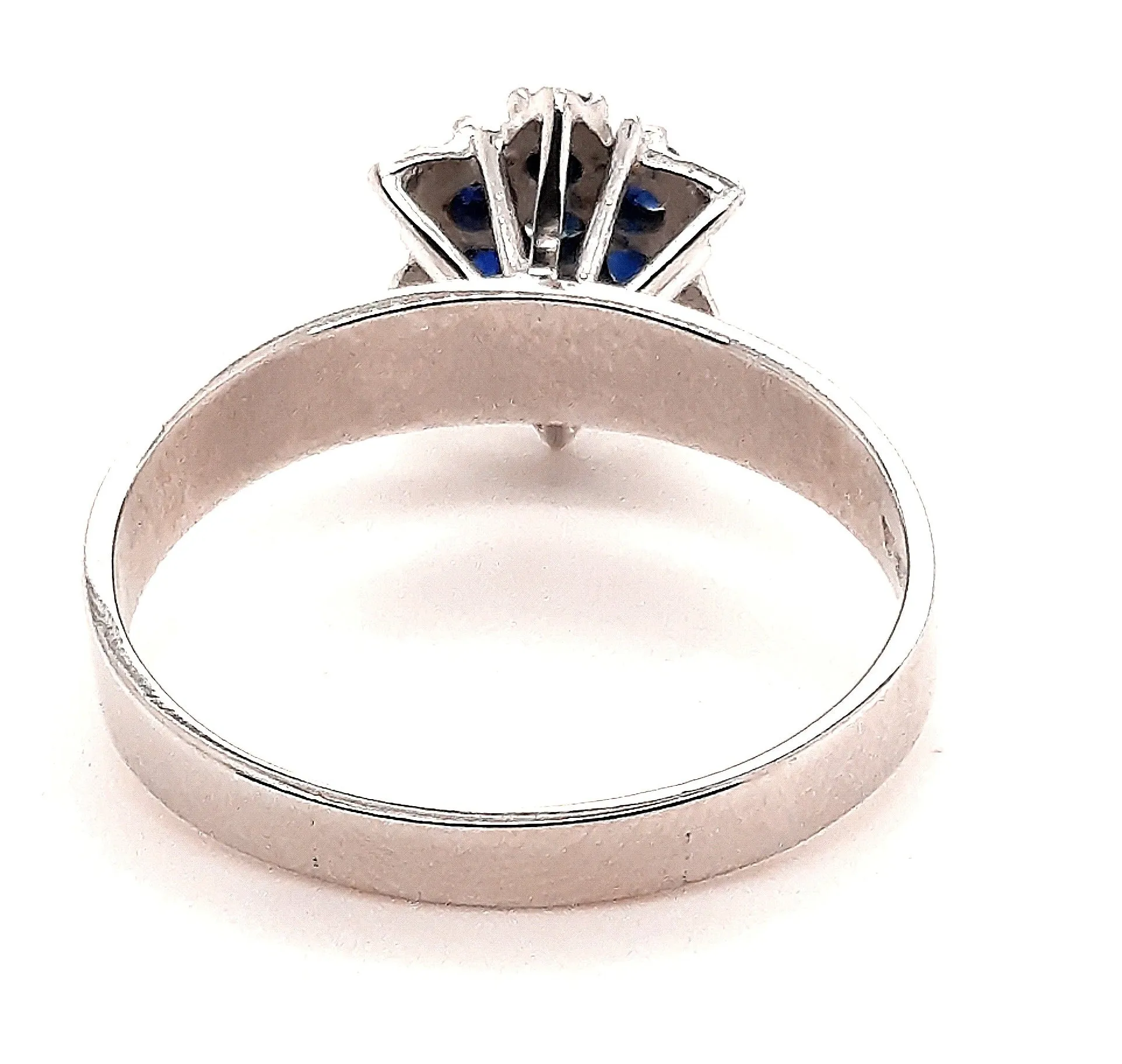 Sapphire 9ct White Gold Flower Ring